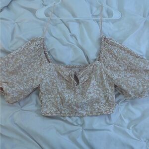 Japna Cropped Top with Ruffle Sleeves